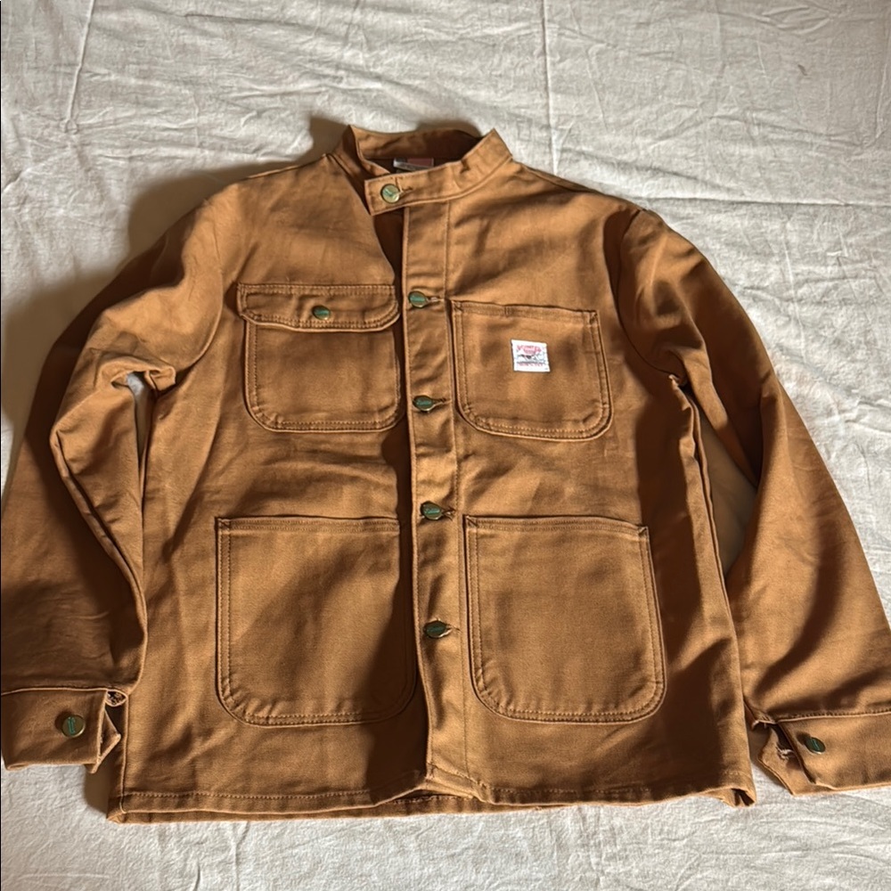 Men's Pointer Brand DEAD STOCK Raw Duck banded collar Workwear Chore Coat